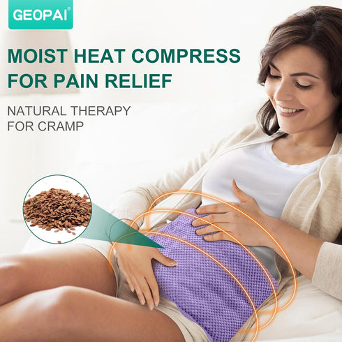 Microwavable Heating Pads 15 x 9" for Pain Relief, Weighted Moist Heat Pad for Cramps, Neck, Shoulder & Back