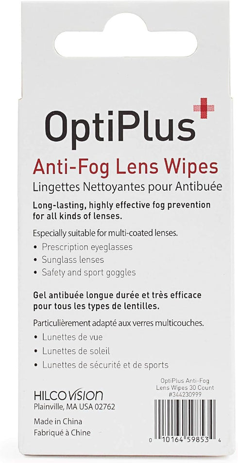 OptiPlus Anti-Fog Lens Wipes - Individually Wrapped for Convenience