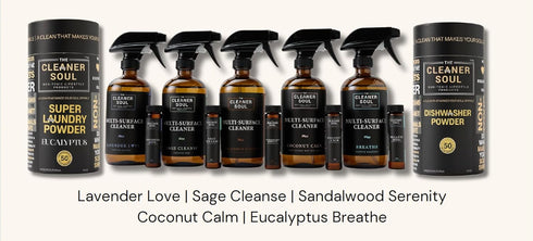 the Cleaner Soul Non-Toxic Multi Purpose Cleaner, Natural Cleaning Spray, Luxurious Refillable Glass Bottle, Essential