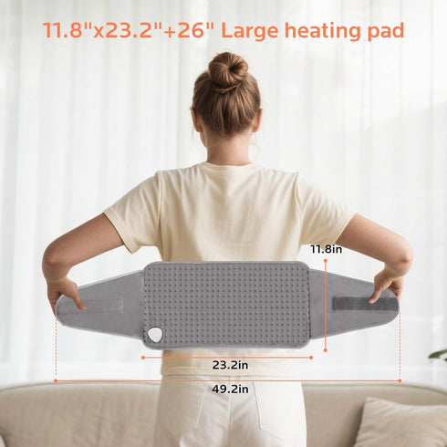 Heating Pad for Back Massager: Heating Pad for Lower Back Lumbar Cramps (Deep Gray)