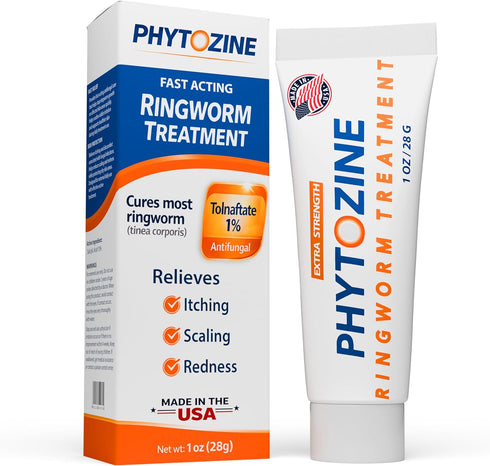 PHYTOZINE Anti Fungal Cream for Skin with 1% Tolnaftate - Ringworm Treatment for