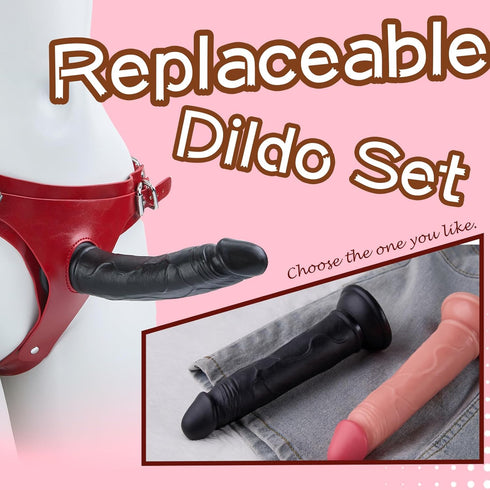 Sverimet Set 2 Strap On Dildo with Dildos -Adjustable Waist and Thigh Harness, Hands-Free G Spot & Anal Stimulator