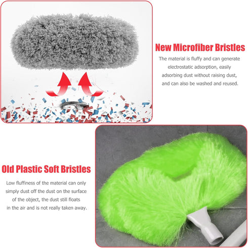 Max 66'' Reusable Ceiling Fan Cleaner Duster with Extension Pole, Microfiber Blade Cleaner for Walls and Furniture