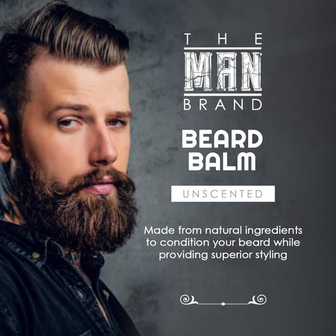Unscented Beard Balm No Scent 1 oz - Fragrance Free Leave-In Conditioner for Men