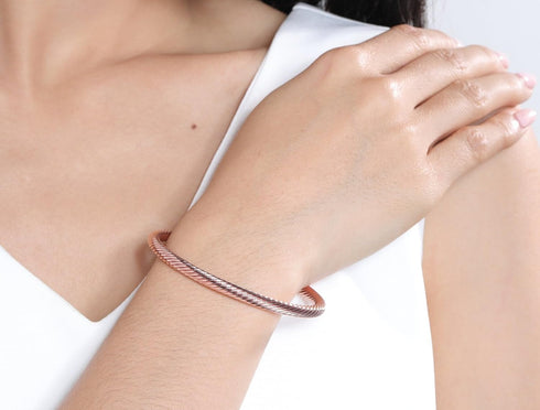 NewZenro Elegant Magnetic Bracelet Copper Magnets Bangle for Women and Men, Gifts for Father's Day