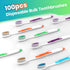 100 Pack Individually Wrapped Bulk Toothbrushes, Disposable for Adults & Kids, Medium Soft Bristles