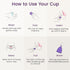 EcoBlossom Reusable Menstrual Cup Set, Medical Grade Silicone Period Cups, Comfortably Use for 12 Hours (Small & Large)