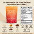 Organic Bless 30 Instant Mushroom Coffee Powder Organic Lions Mane, Reishi & Cordyceps Blend for Energy, Focus