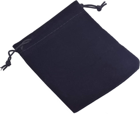 Sansam 25pcs Black Drawstrings Velvet Gift Bags, Velvet Pouches for Wedding Favors, 4.8x6.0''