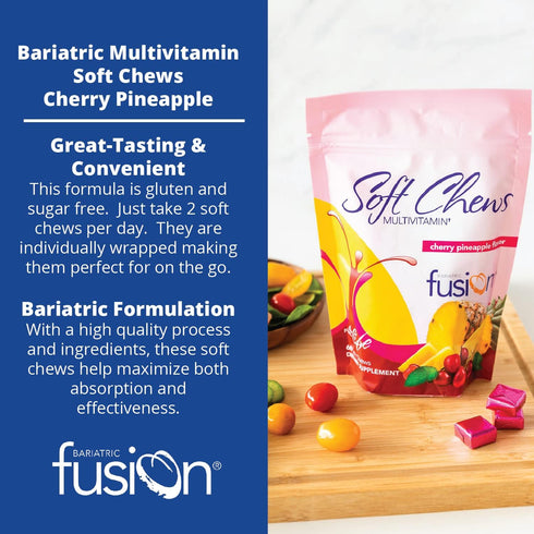 Bariatric Fusion Chewable Multivitamin, Cherry Pineapple Flavor, 60 Count for Post Bariatric Surgery Patients