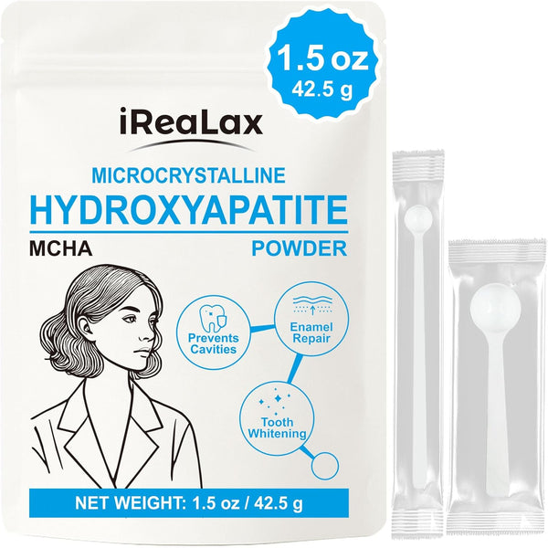 iReaLax 100% Pure Microcrystalline Hydroxyapatite Powder 42.5g (1.5 oz) | Non-Nano MCHA Micro