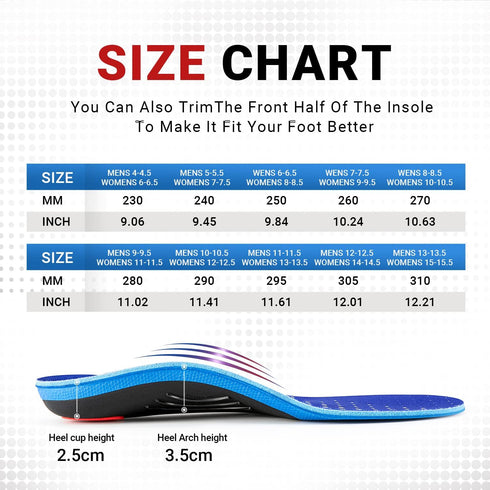 Heavy Duty Support Pain Relief Orthotics for 220+ lbs, Plantar Fasciitis High Arch Support Insoles for Men Women, Shock