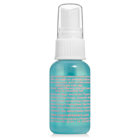 Tropical Waters 3 Piece Travel Set - 1 oz. Bottles, Rose Water Make Up Setting Spray, Peppermint Cooling Spray Mist,