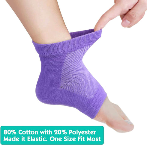 Selizo 6 Pairs Heel Moisturizing Socks, Open Toe Gel Repair Socks for Women, 6 Colors