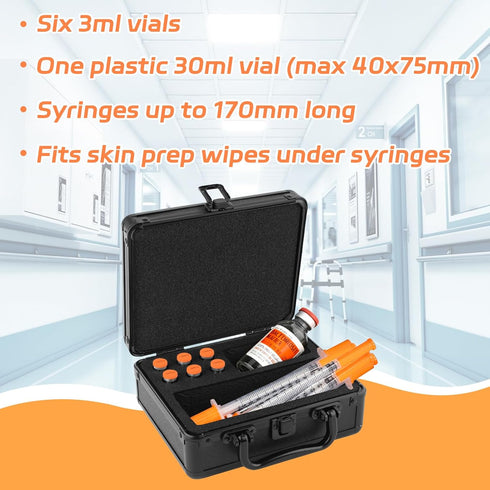 YSSPPOY 3ml 30ml Dual and Peptide Case for Fridge, Vial Holder with Ultra-Thick Sponge, Large Room for Syringes