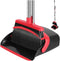 Broom and Dustpan Set, 52-in Long Adjustable Handle Broom with Dustpan Teeth for Home Kitchen Office Floor (Black&Red)
