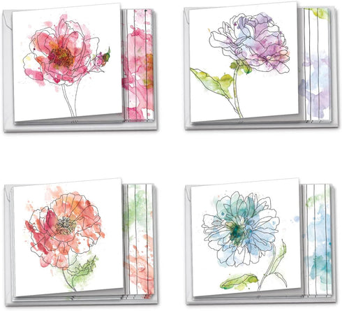 12 Assorted Blank Note Cards, 4 x 5.12 Inch, Boxed All Occasion Notecards by The Best Card Company