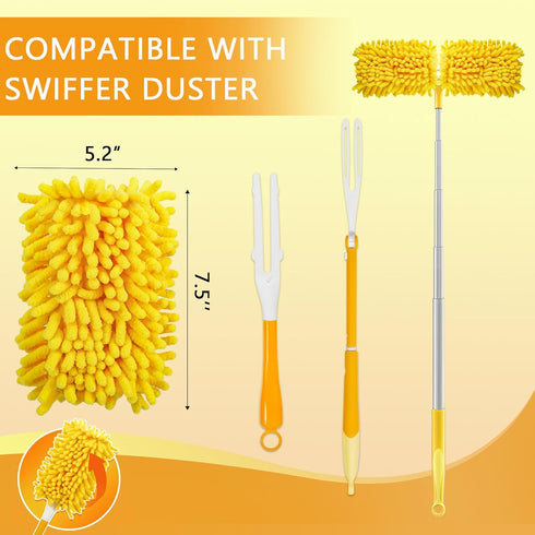 Reusable Duster Refill Compatible with Swiffer Hand Duster - 360 Heavy Duty Microfiber Dusters, 6 Pack (Handle Not
