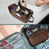 PAVILIA Toiletry Bag for Men, Dark Brown Travel Essentials Shaving Dopp Kit, Organizer Case for Grooming