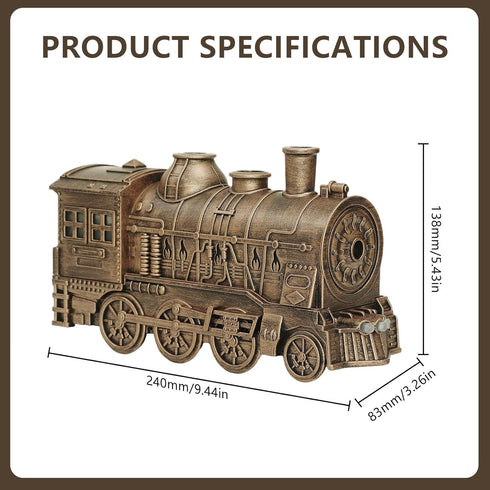 Thonlai 300ML Essential Oil Diffuser Train Cool Mist Humidifier Quiet Aromatherapy Diffuser with Night Light Vintage