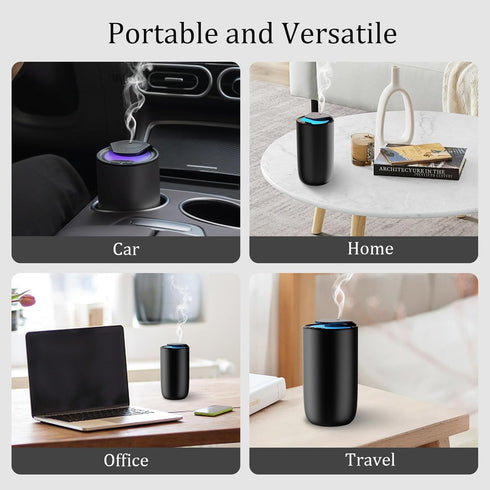 Oscentpro 3 Waterless Car Essential Oil Diffuser, Premium Aluminum Alloy Cold-Air Atomizing Scent Machine Aromatherapy