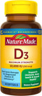Nature Made Maximum Strength Vitamin D3 10000 IU, 60 Softgels - Dietary Supplement for Bone and Immune Health