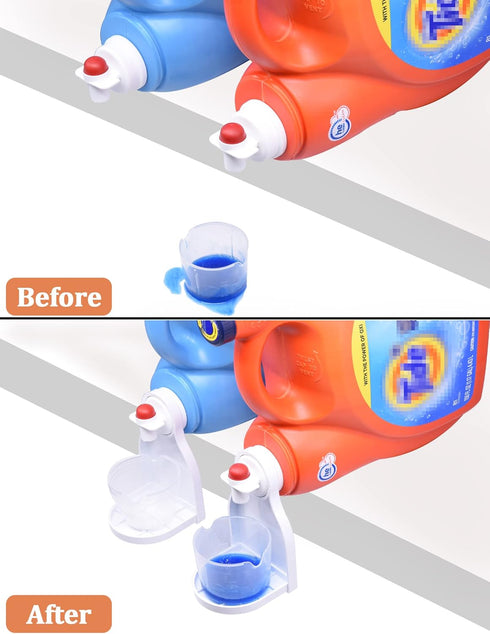Laundry Detergent Cup Holder, 2 Pack Fabric Softener Drip Catcher, Keep Laundry Room Tidy with Organizer Tray