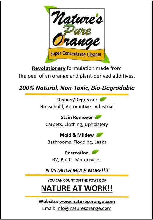 Natures Pure Orange (2 oz) Super Concentrate Cleaner (D-Limonene Extract, Citrus Cleaner, Degreaser, and Deodorizer)