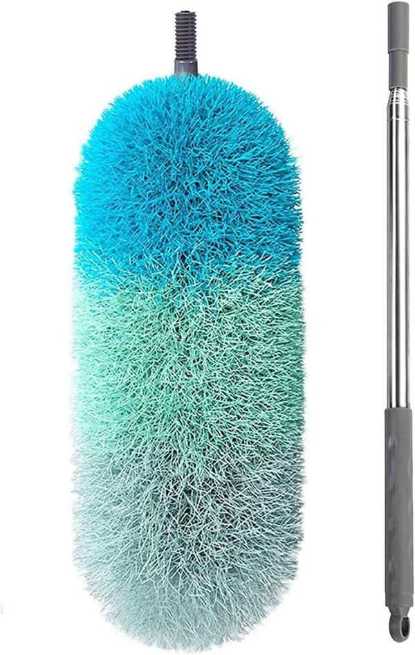 BOOMJOY Microfiber Feather Duster - 100 inches Extension Pole for Cleaning High Ceilings, Fans, Blinds