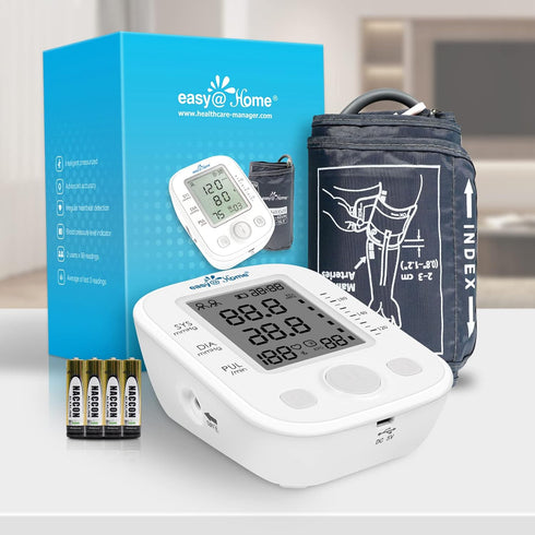Easy@Home Digital Blood Pressure Monitor, Upper Arm BP Machine with Large Cuff and Individual Memory
