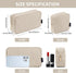 MAGEFY Makeup Bag for Purse, 2 Pcs Corduroy Cosmetic Bag for Girls Women, Small Travel Pouch with Zipper (Beige)