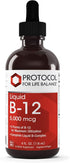 Protocol Liquid B-12 5,000mcg - Nervous System Support, Dairy Free & Vegan Vitamin B Liquid, 4 fl oz