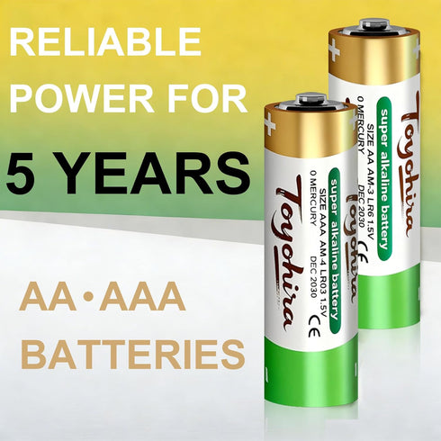 Toyohira 48 Pack 24 24 1.5V 5-Year AA and AAA Batteries Combo - Double A + Triple A Alkaline Batteries - Long-Lasting