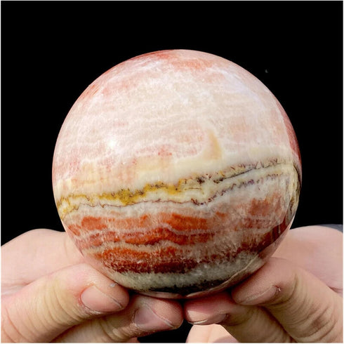 PPOZYLPC 1pcs 210-300g Pork Stone Ball, Quartz Crystal Red Ball