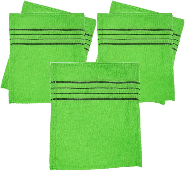 Korean Exfoliating Bath Washcloth (Green) - 5pcs