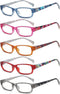 Eyekepper 5-Packs Reading Glasses for Women - Metalless Design, Screwless Spring Hinges Ladies Readers +1.0