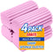 Damp Clean Duster Sponge, 4 Pack Reusable Magic Eraser for Household Cleaning Blinds, Glass, Baseboards (Pink)