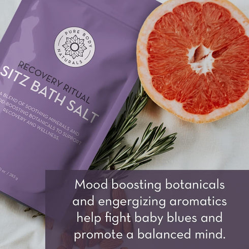Pure Body Naturals Sitz Bath Salt – Natural Soak for Postpartum Care and Hemorrhoid Treatment, 10 Oz