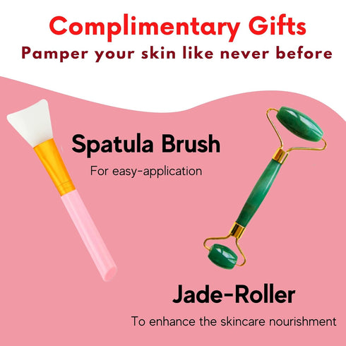 Jelly Face Mask for Facials - Bulgarian Rose Hydrating, Brightening & Nourishing Jelly Mask with Free Jade Roller &