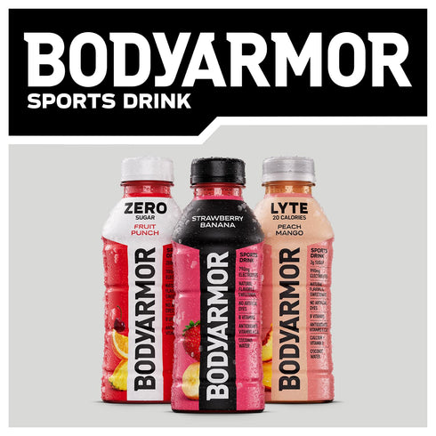 Potassium-Packed Athletes,16 Oz BODYARMOR LYTE Sports Drink Low-Calorie Sports Beverage, Blueberry Pomegranate, Natural