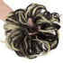 Lelinta Hair Bun Extensions - Wavy Curly Messy Donut Chignons Hair Piece - Black Brown Mix Bleach
