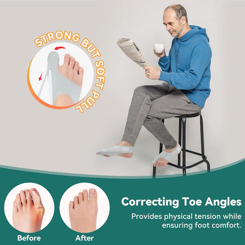 ZenovaCare+ 1 Bunion Corrector Sleeve for Men/Women, Pair Day & Night Toe Alignment,Orthopedic Post-Workout Recovery