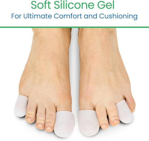 ViveSole 10 Pack Soft Gel Toe Protectors for Men & Women - Flexible Cushion Sleeves for Foot Pain Relief (Large)