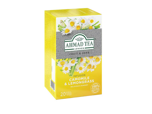 Ahmad Tea Camomile & Lemongrass Infusion - 20 Count (Pack of 6) for Relaxation
