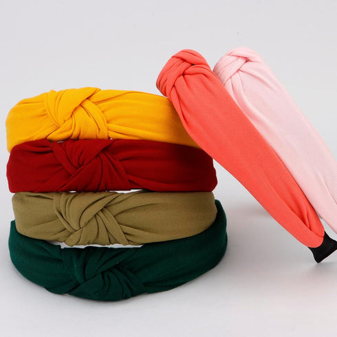 VELSCRUN 12 Pack Colorful Headbands - Non Slip Wide Girls Hair Accessories, Cute Boho Knotted Headbands