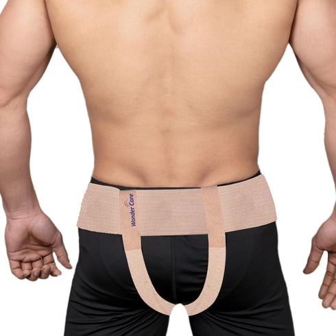 Wonder Care Inguinal Hernia Support Truss Brace for Single/Double Hernia with Adjustable Groin Straps, Medium