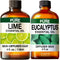 Lime Essential Oil for Skin & Eucalyptus Essential Oil for Diffuser Set