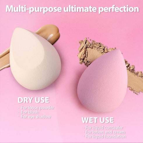 Foonbe 7 Pcs Makeup Sponge Set, Multi-colored Blender Sponges for Liquid, Cream, Powder, Includes 1 Mini Beauty Sponge