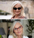 Eyekepper Women's 3 Pairs Eyeglasses, Vintage Cat Eye Eyewear, Sunglasses (Black Transparent/Red Transparent/Grey Lens,