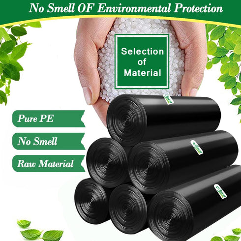 Hommaly 2.6 240 6-10 2-2.6 Gallon pcs Small Black Trash Bags, Strong Garbage Bags, Bathroom Trash Can Bin Liners